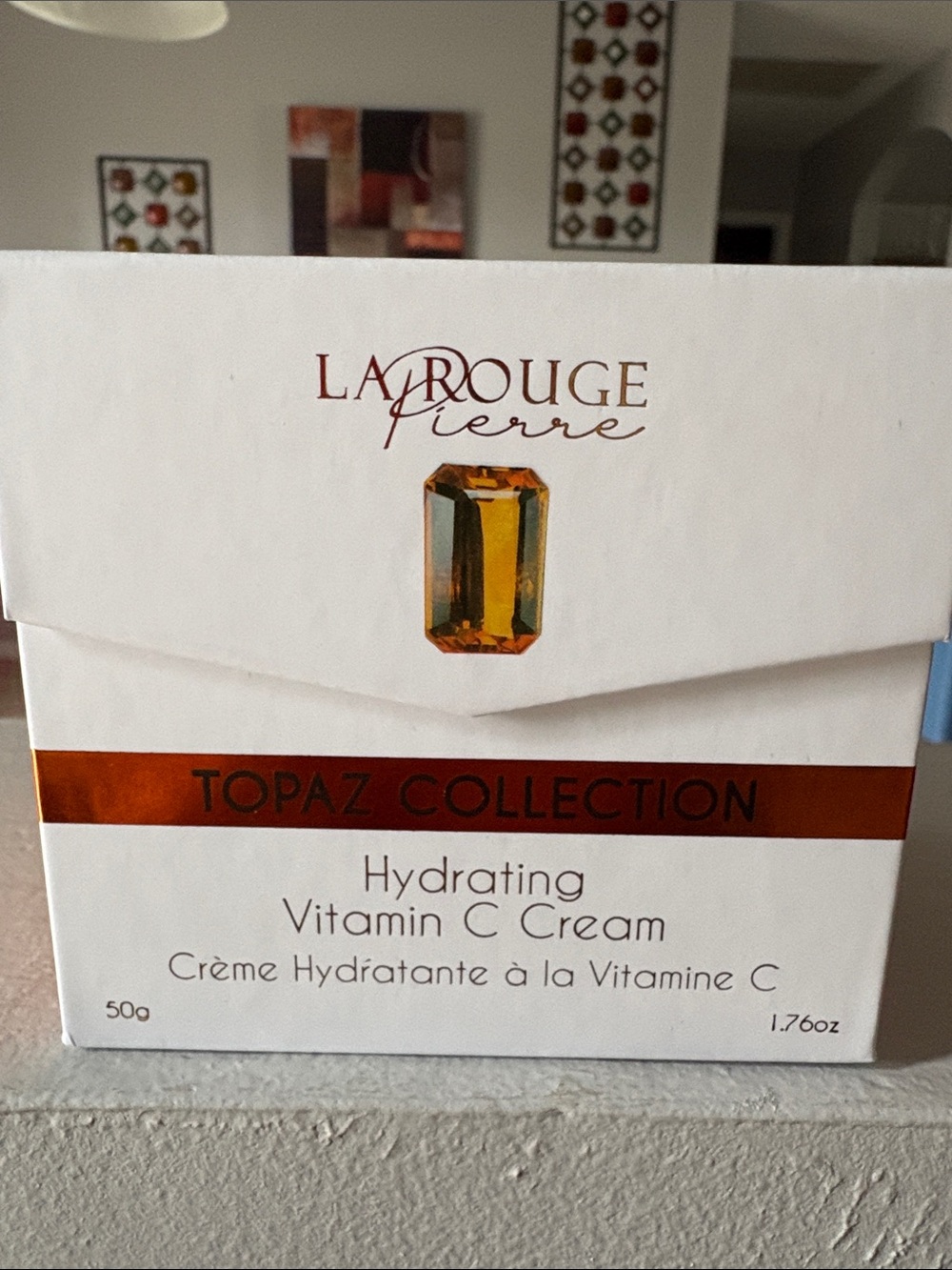 LA ROUGE PIERRE Topaz Collection Hydrating Vitamin C Cream - White & Gold